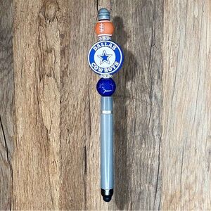 NFL Stylist & Pen with Blue and Orange Beads